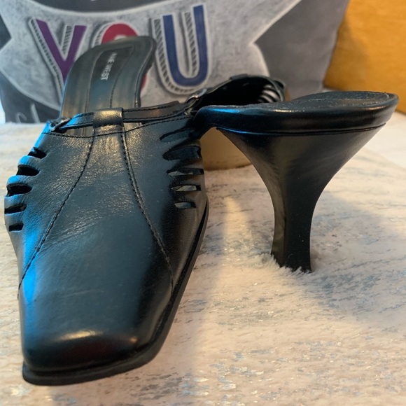 Nine West Harmonica Black Leather Slide-on Shoes - Picture 2 of 7